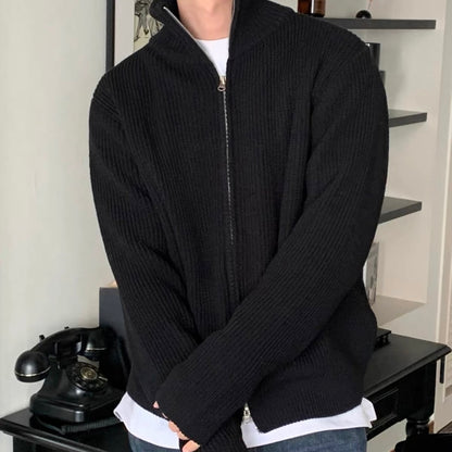 Ribbed Half Zip Knit