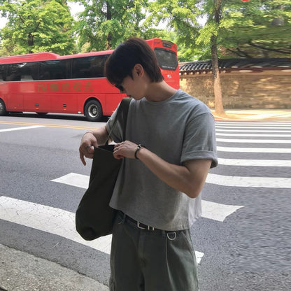 Korean Minimalist Cropped T-Shirt