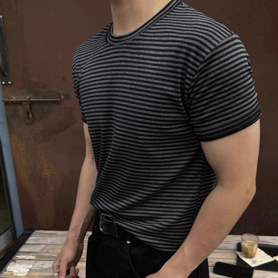 Korean Striped Cotton T-Shirt