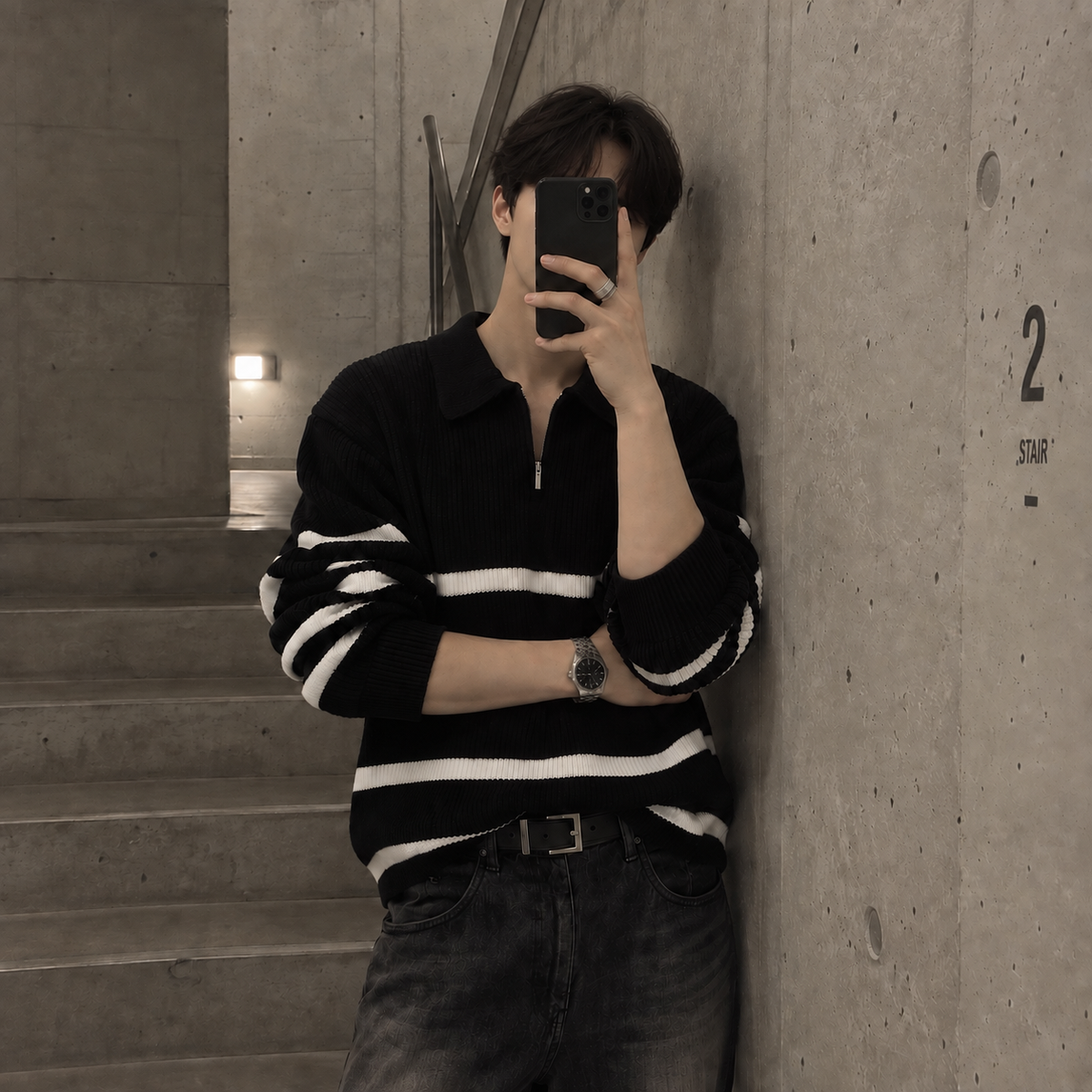 Half-zip knit sweater