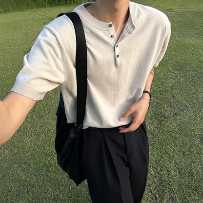 Korean Trendy Henry T-shirts