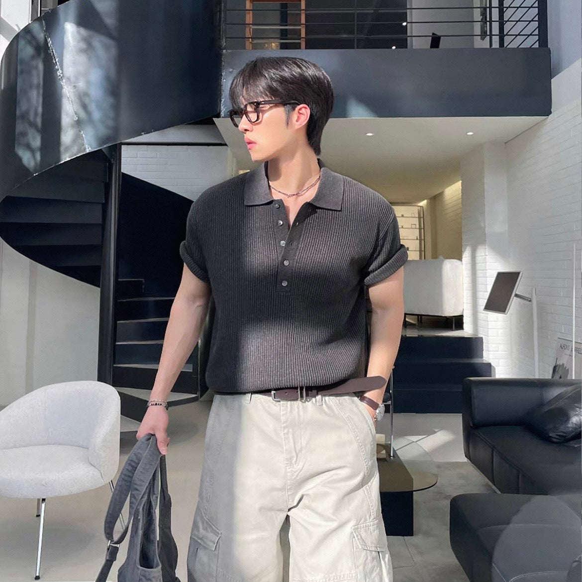 Breathable Casual Knit Polo