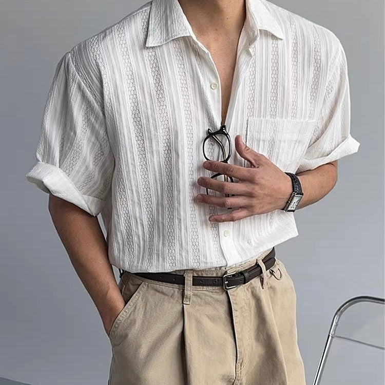 Sheer Stripe Relaxed Shirt
