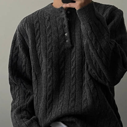 Cable Knit Henley Sweater