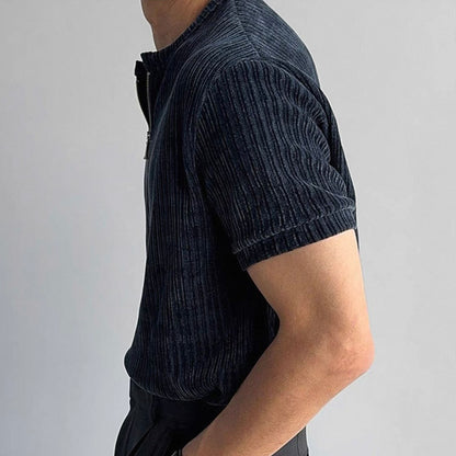 Retro Chenille Half-Zip T-Shirt