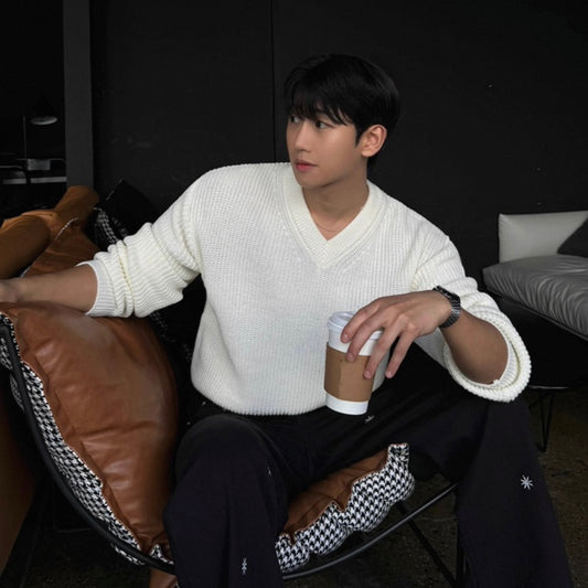 Men's V-Neck Knit Sweater