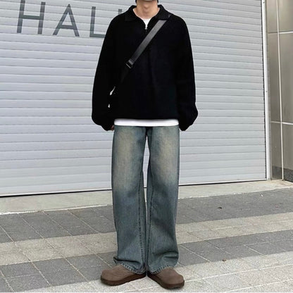 Retro Loose Wide-Leg Jeans