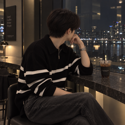 Half-zip knit sweater