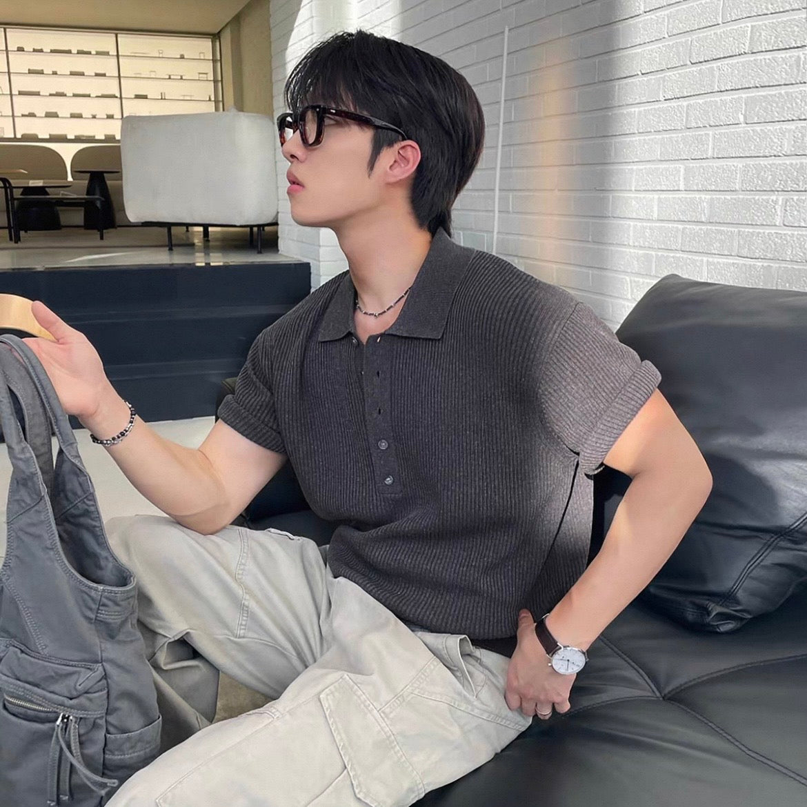Breathable Casual Knit Polo