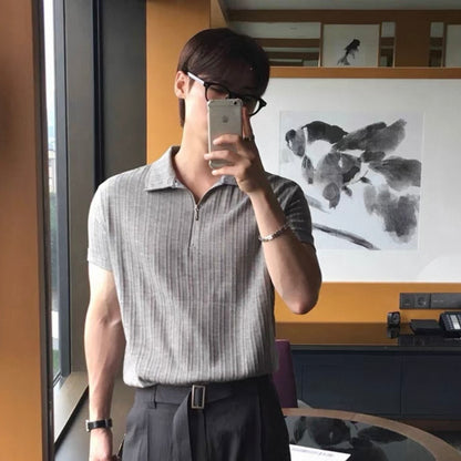Smart Casual Half-Zip Polo Shirt