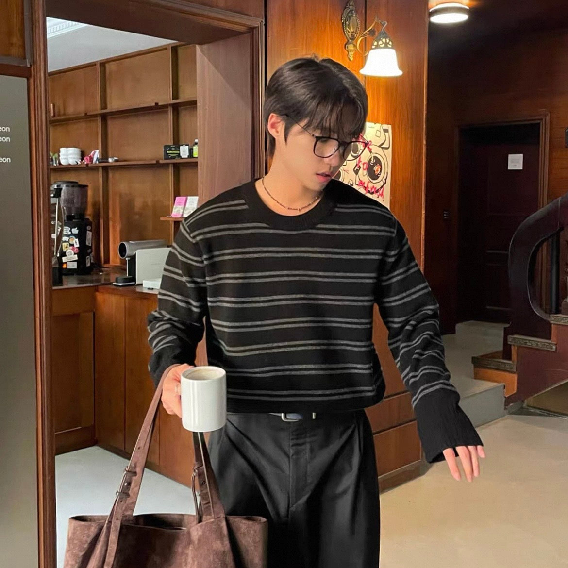 Fine Stripe Knit Sweater