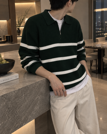 Half-zip knit sweater