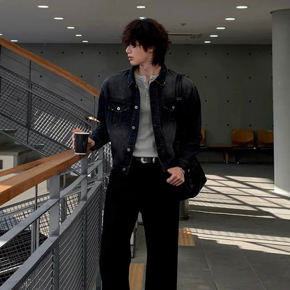 Washed Black Denim Jacket