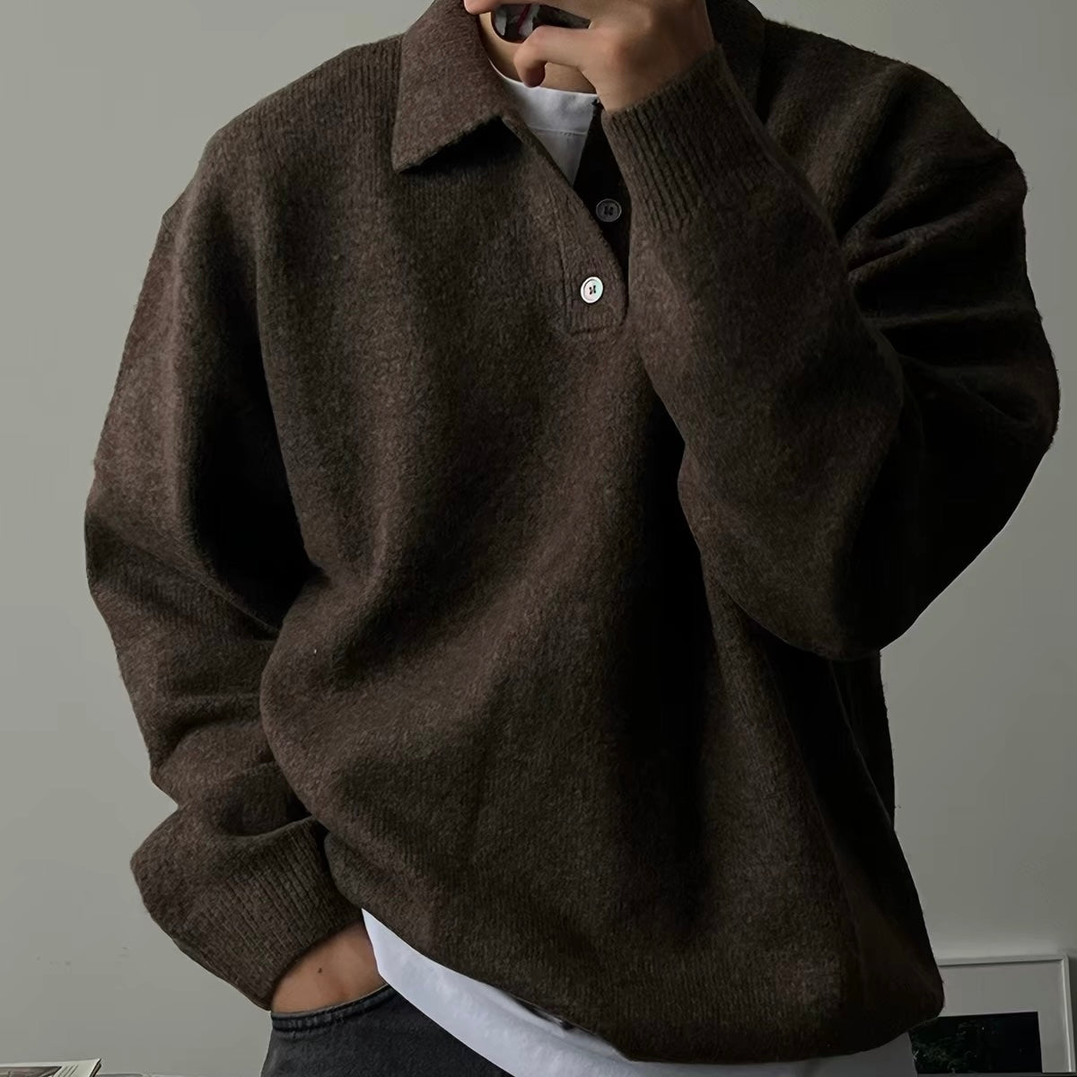 Soft Collar Knit Sweater