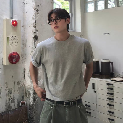 Korean Minimalist Cropped T-Shirt