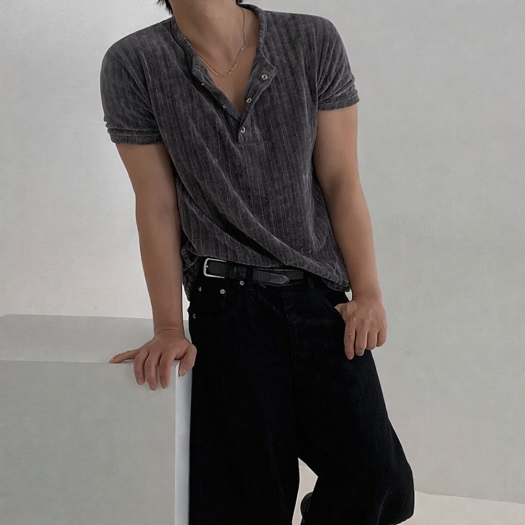 Slim Fit Henry Collar T-Shirt