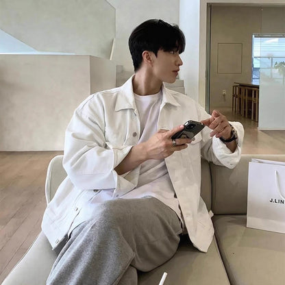 Casual White Denim Jacket