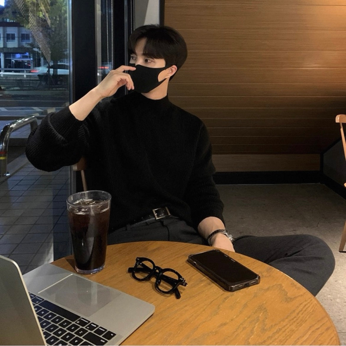 Men's Knit Turtleneck Sweater