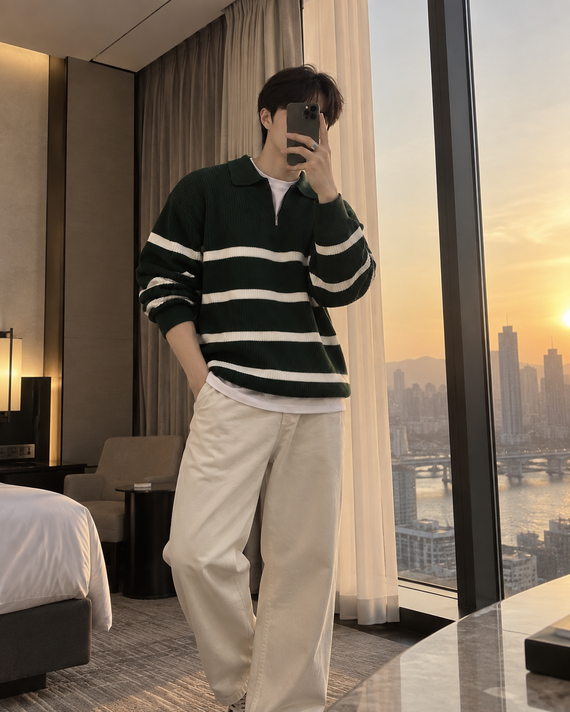 Half-zip knit sweater