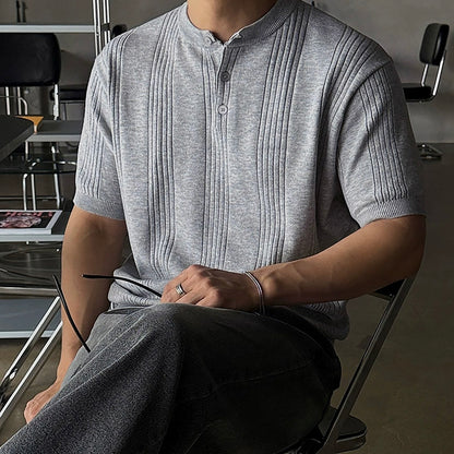Casual Stripe Knit T-Shirt