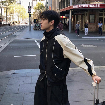 Contrast Piping Track Jacket