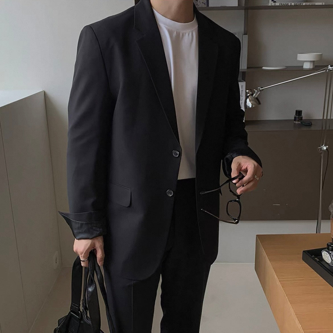 Casual Solid Color Jacket Setup
