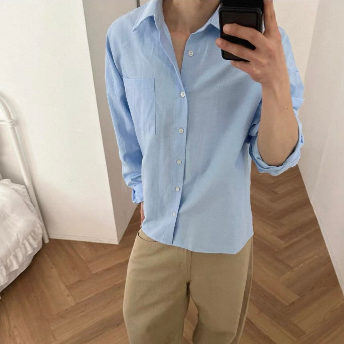 Korean-Style Long Sleeve Shirt