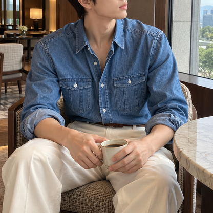 Fall Design Sense Lapel Shirt