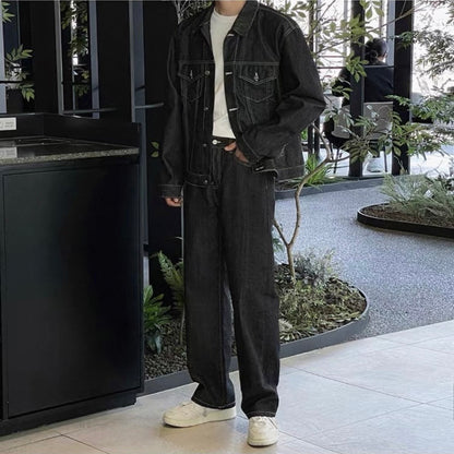 Retro Washed Straight Jeans