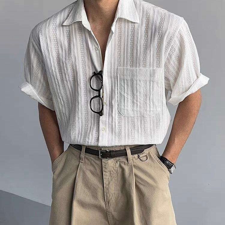 Sheer Stripe Relaxed Shirt