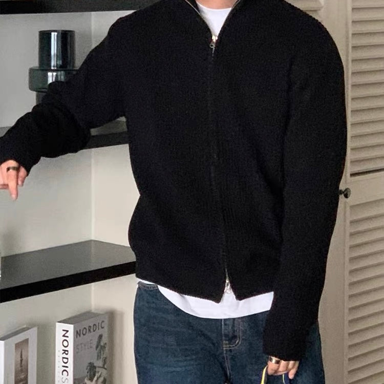 Ribbed Half Zip Knit