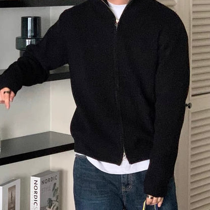 Ribbed Half Zip Knit