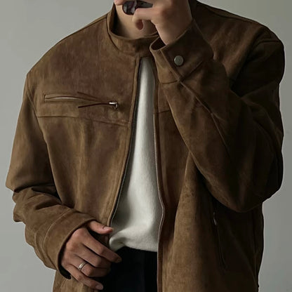 Suede Zip-Up Jacket