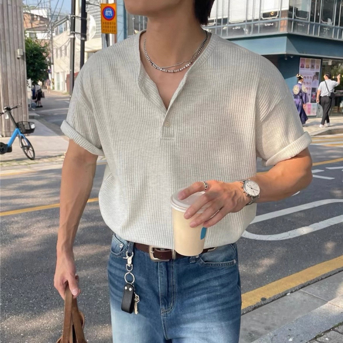 Loose Summer Collared T-shirt