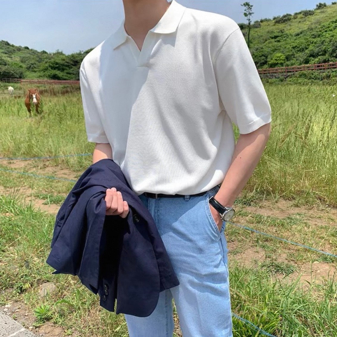 Minimal Knit Polo Shirt