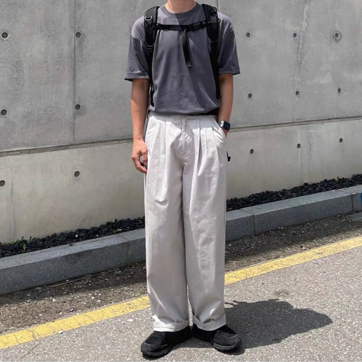Korean Wide-Leg Sports Pants