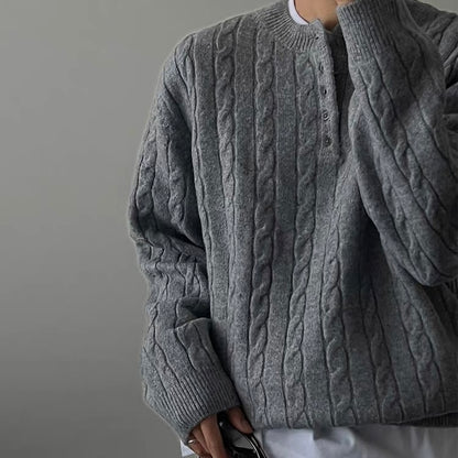 Cable Knit Henley Sweater