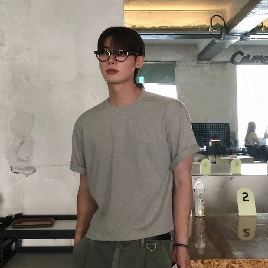 Korean Minimalist Cropped T-Shirt