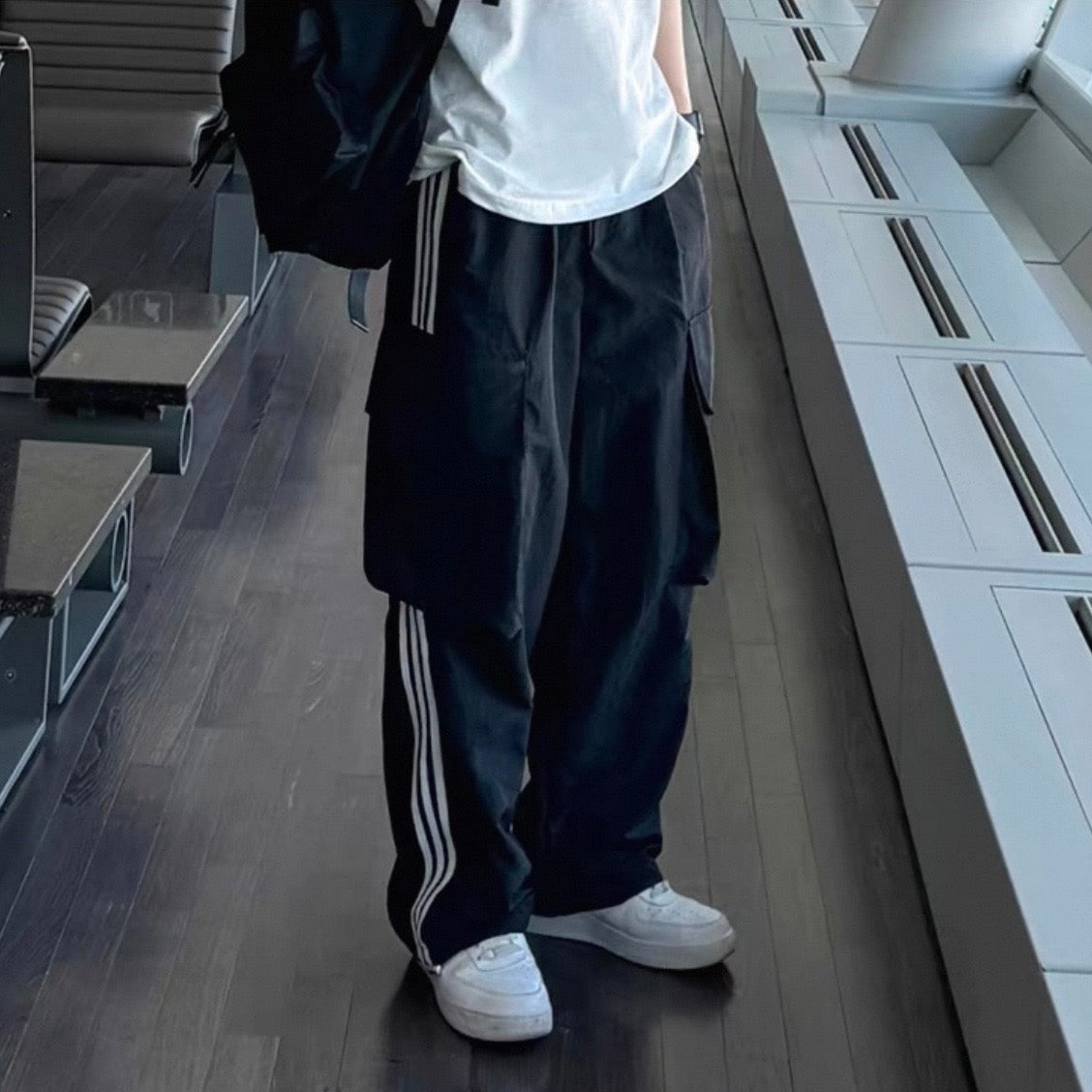 Striped Wide-Legged Casual Pants