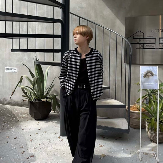 Minimalist Striped Cardigan