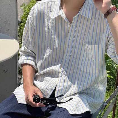 Textured Stripe Relaxed Shirt