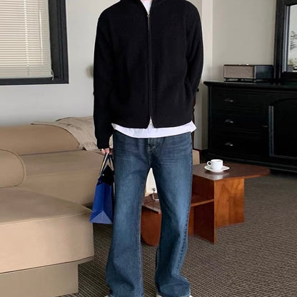 Ribbed Half Zip Knit