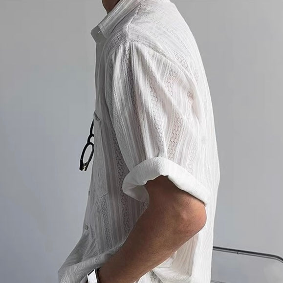 Sheer Stripe Relaxed Shirt