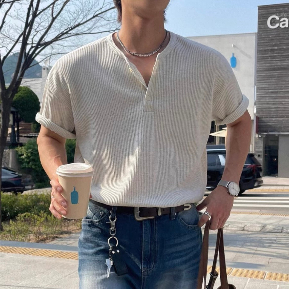 Loose Summer Collared T-shirt