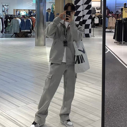 Casual Hooded Cardigan Setup