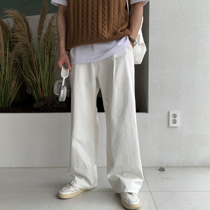 White Casual Wide Pants