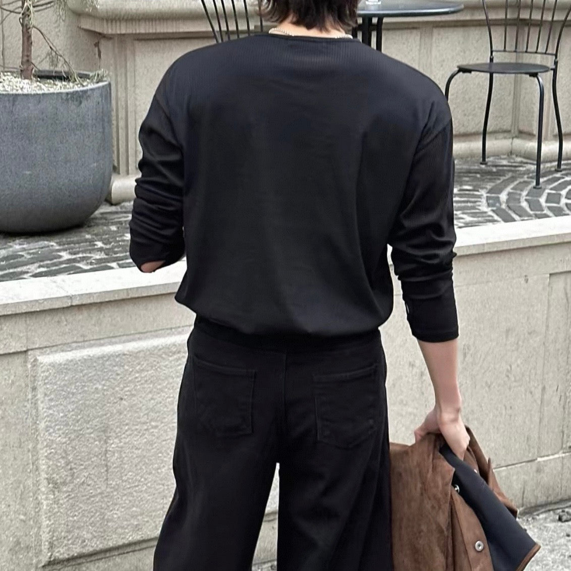 Minimal Ribbed Long Sleeve Tee