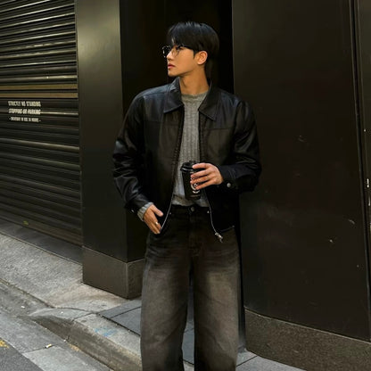 Vintage Leather Blouson Jacket