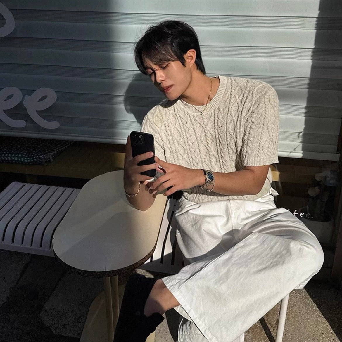 Loose Summer Knit T-Shirt