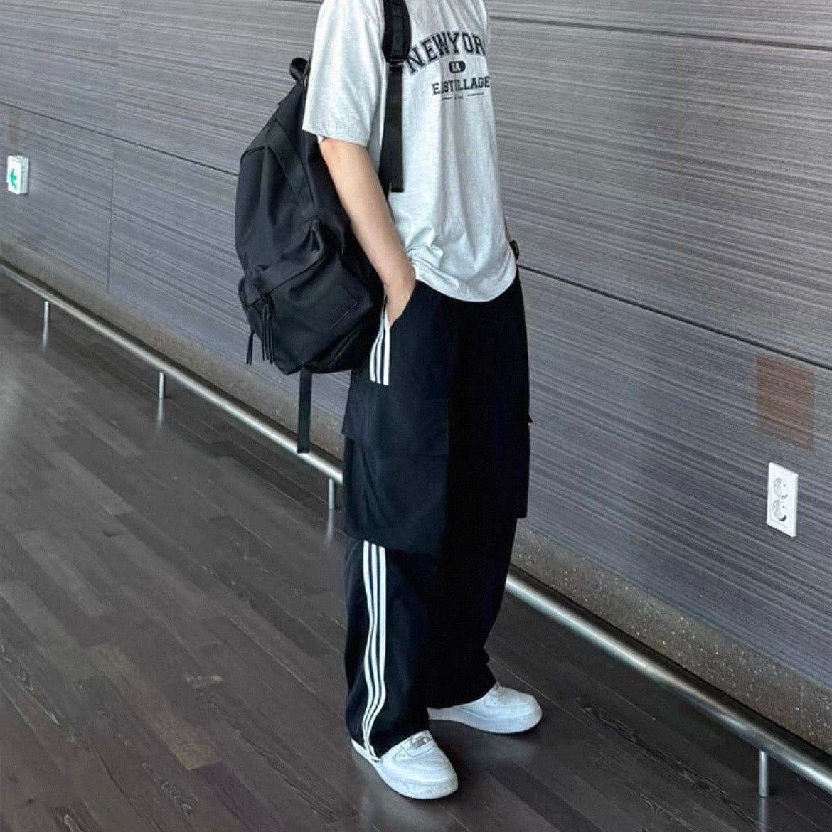 Striped Wide-Legged Casual Pants